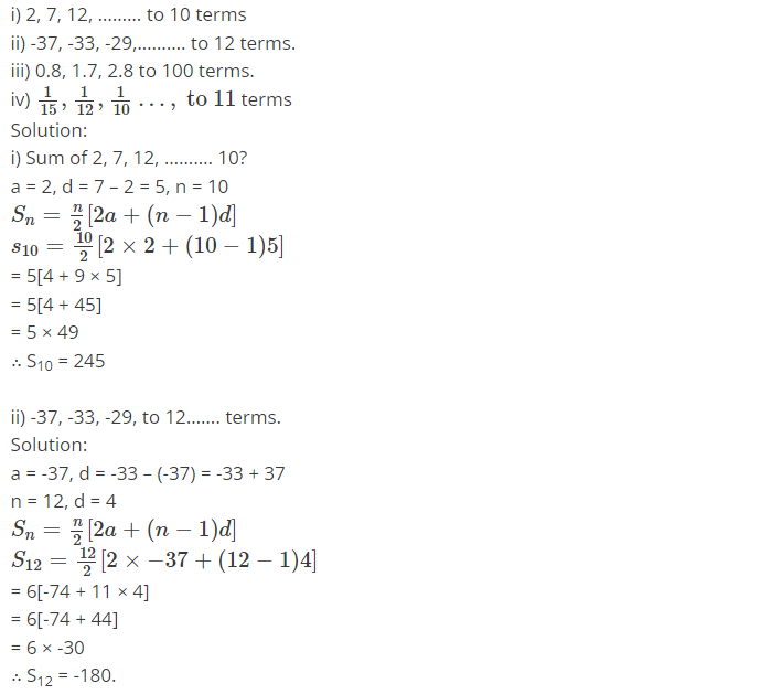 Kseeb Sslc Class Maths Solutions Chapter Arithmetic Progressions